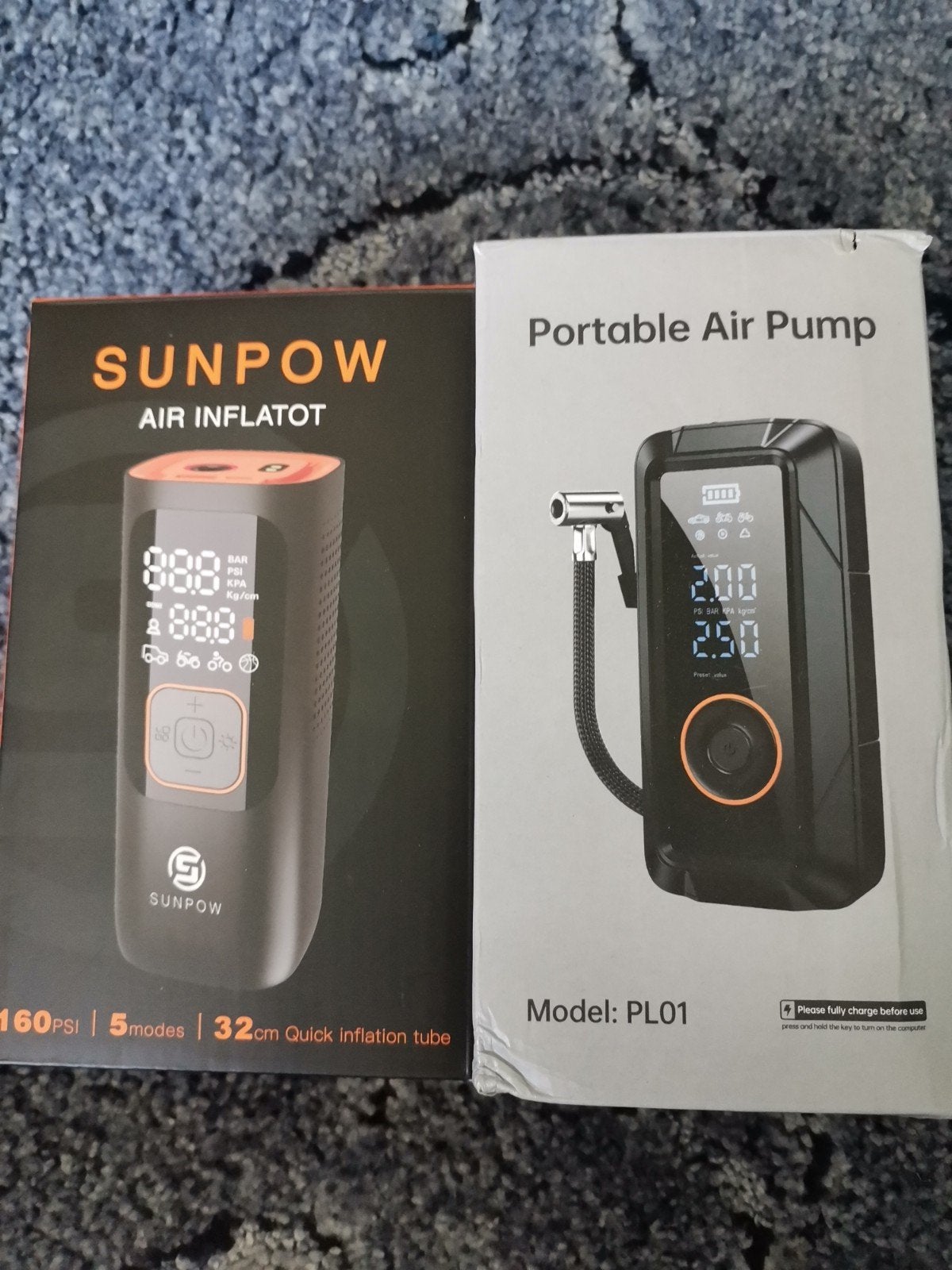 2 stuks lucht compressor air inflator voor auto fiets ed, Ophalen of Verzenden