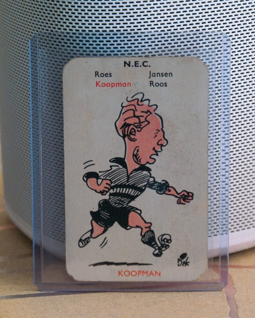 Koopman, N.E.C. - DB 1e Divisie kwartet 1958, Ophalen of Verzenden, Gebruikt, Overige binnenlandse clubs, Poster, Plaatje of Sticker
