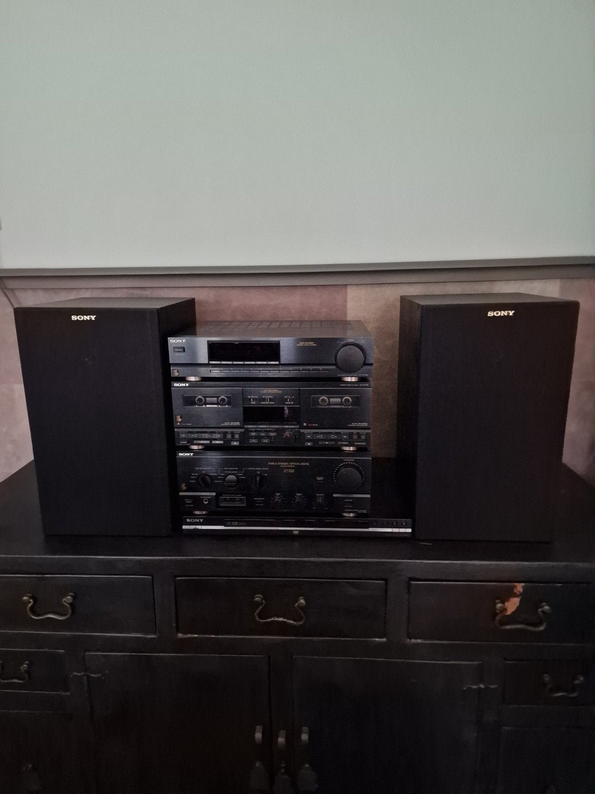 Sony High-end stereo set V7700 met bijpassende geluidsboxen, Audio, Tv en Foto, Stereo-sets, Ophalen, Gebruikt, Cassettedeck, Sony