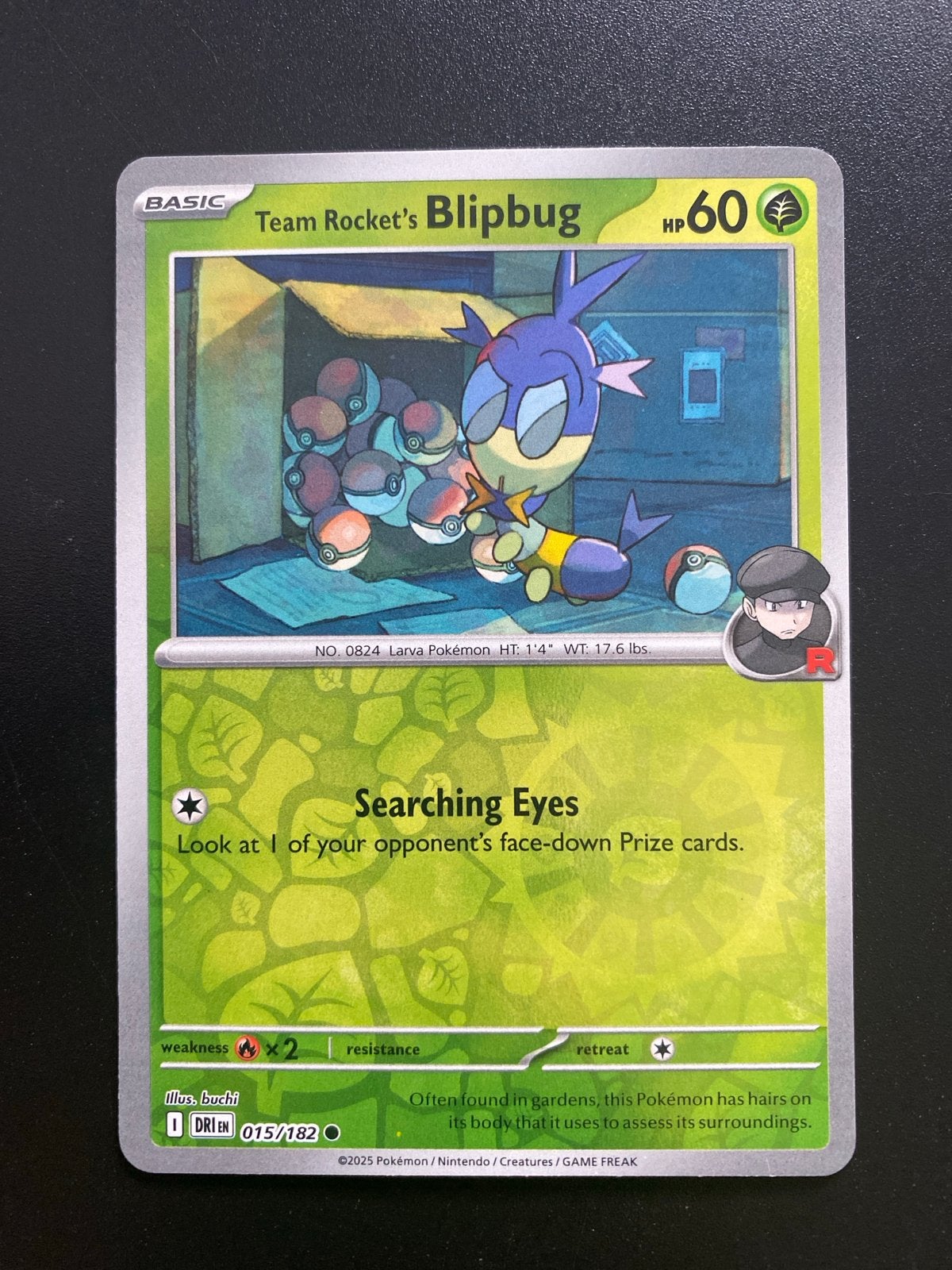 Team Rocket's Blipbug 015/182 Reverse Holo Destined Rivals, Ophalen of Verzenden, Zo goed als nieuw, Losse kaart, Foil