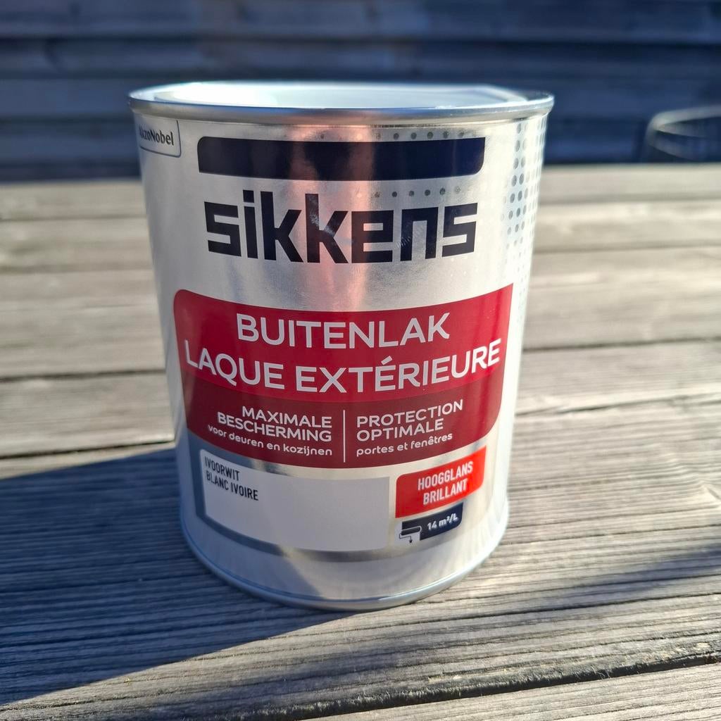 Nieuwe Sikkens Buitenlak Hoogglans - Ivoorkleur, Ophalen, Wit, Nieuw, Lak
