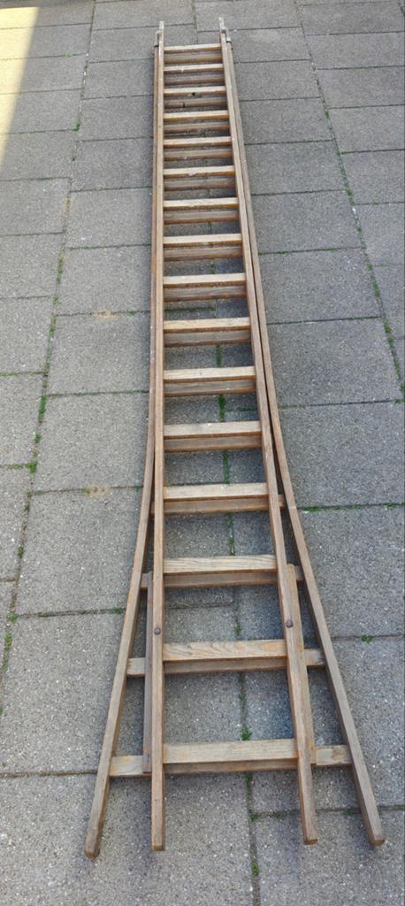 Houten ladder, Doe-het-zelf en Verbouw, Ladders en Trappen, Ophalen, Gebruikt