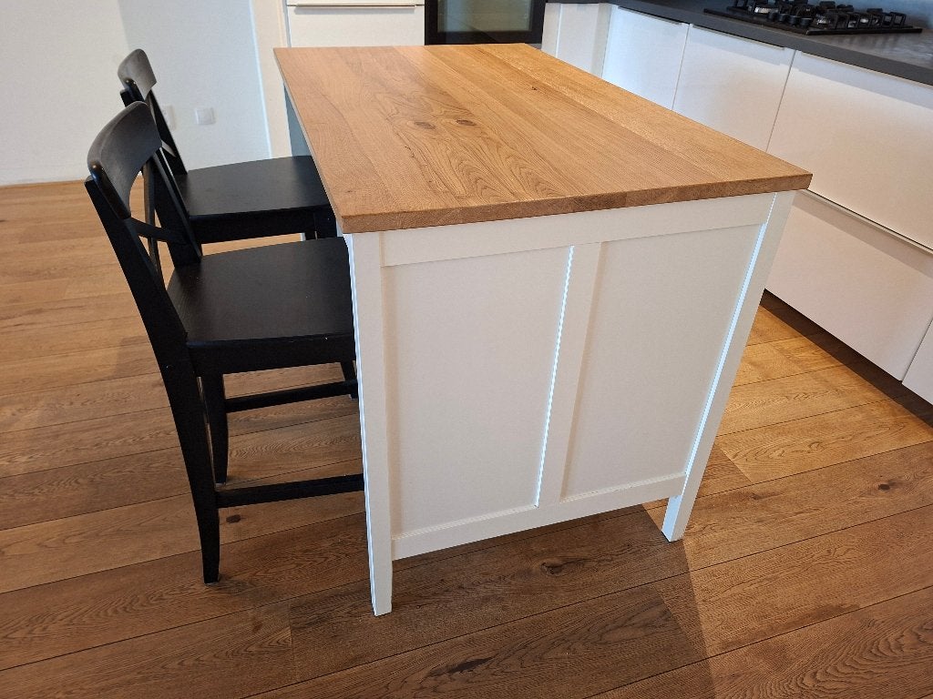 IKEA TORNVIKEN Keukeneiland 126x77cm, Ophalen, 100 tot 150 cm, 75 cm of meer, Wit