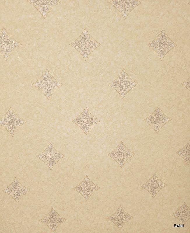 12800 Rasch ruitjes behang beige met blauw detail swiet, Verzenden, Minder dan 10 m², Beige