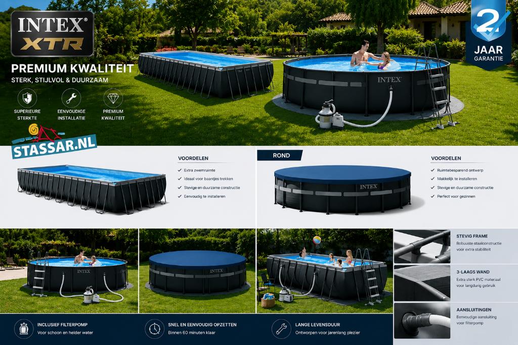 Intex XTR premium zwembaden rechthoekig en rond, Tuin en Terras, 120 cm of meer, Rond, Nieuw, Ophalen of Verzenden
