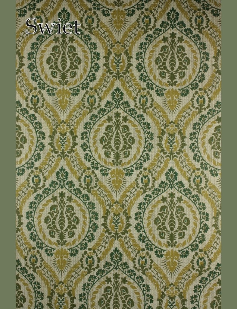 3573 barok vintage behang met groen medaillon patroon swiet, Huis en Inrichting, Ophalen of Verzenden, Minder dan 10 m², Groen