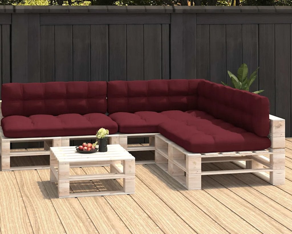 vidaXL Bankkussens pallet 7 st wijnrood - unused, Ophalen, Nieuw