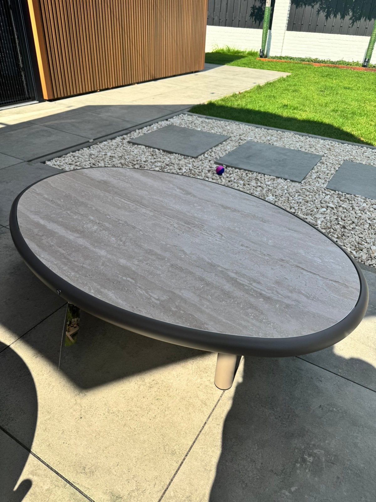 NIEUW salontafel voor buiten of binnen met keramisch blad, Ophalen, Nieuw, Ovaal