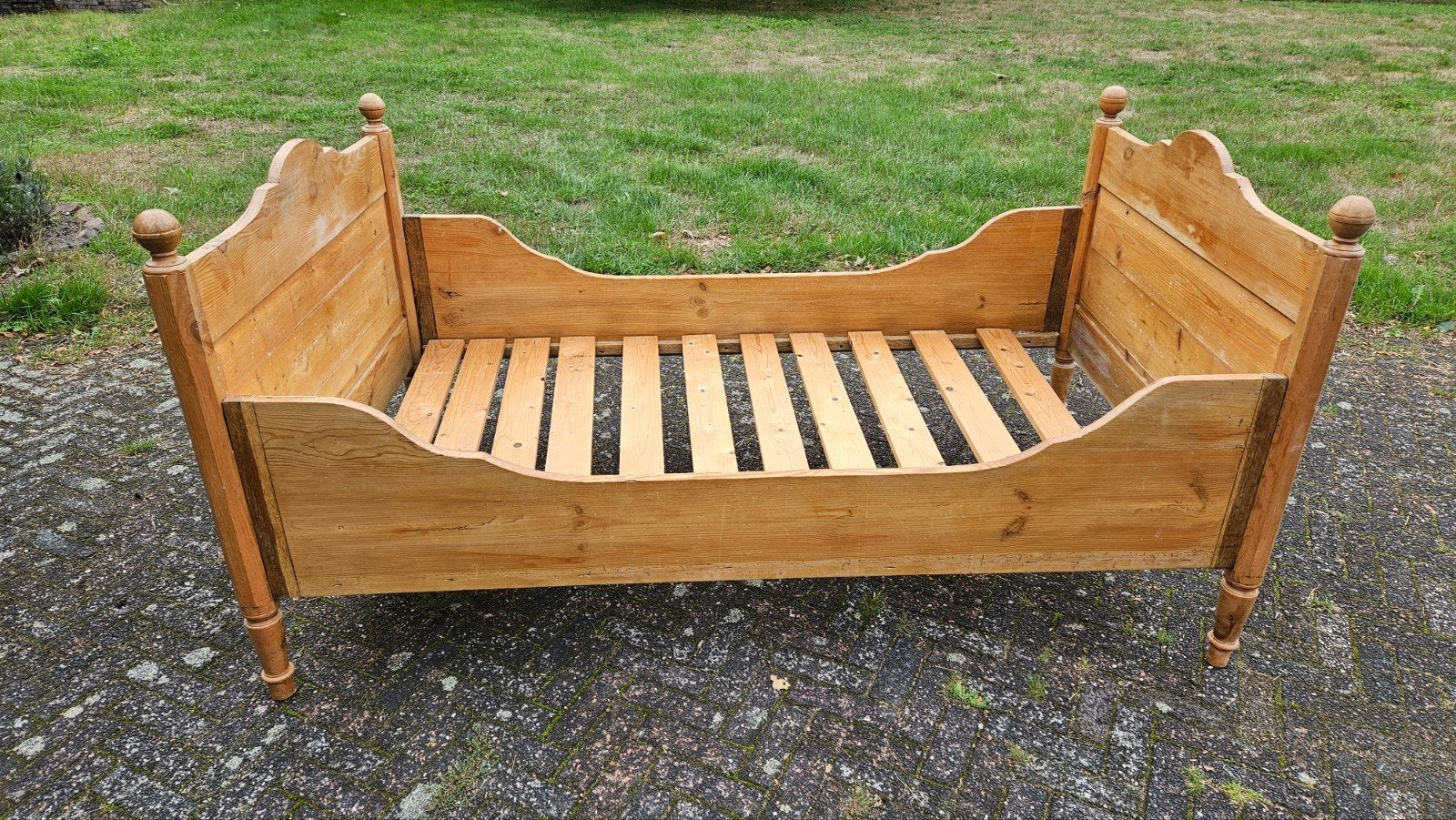 Extra breed houten kinderledikant met lattenbodem, Eenpersoons, Hout, 100 cm, Gebruikt