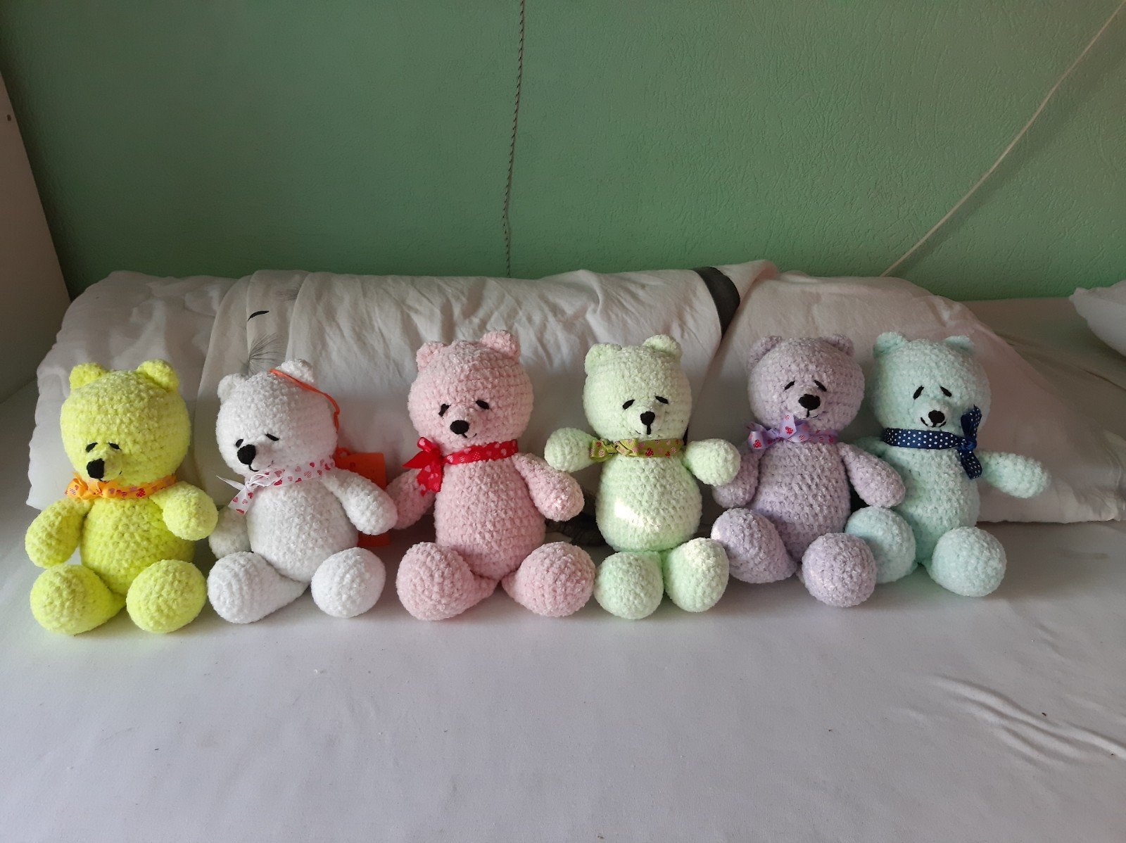 Gehaakte beertjes met glow-in-the-dark garen., Kinderen en Baby's, Ophalen