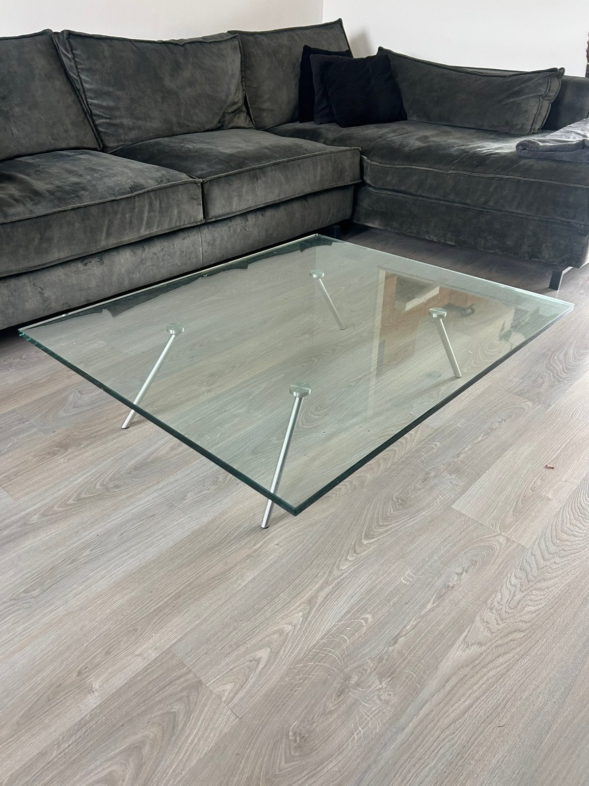Glazen salontafel 120x 100 beek collection, Gebruikt, 100 tot 150 cm, Glas, Rechthoekig