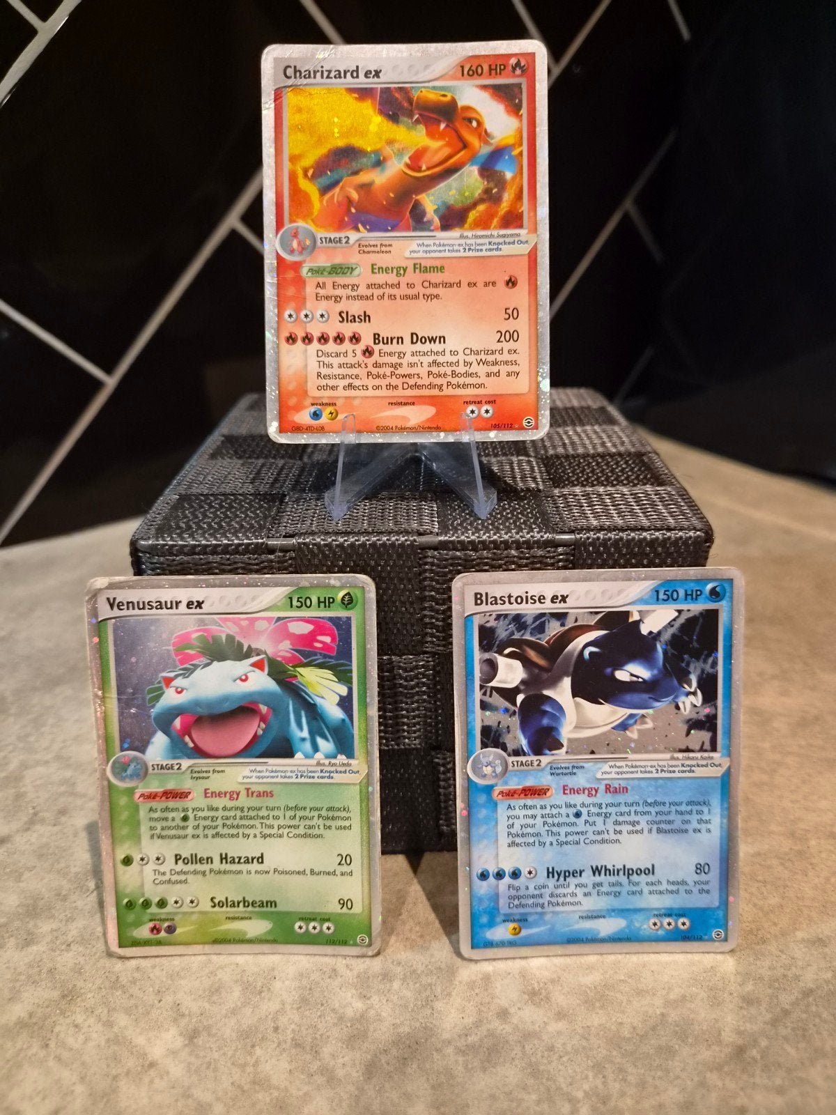 Charizard ex, Blastoise ex & Venusaur ex Firered & Leaf, Ophalen of Verzenden, Gebruikt, Meerdere kaarten, Foil