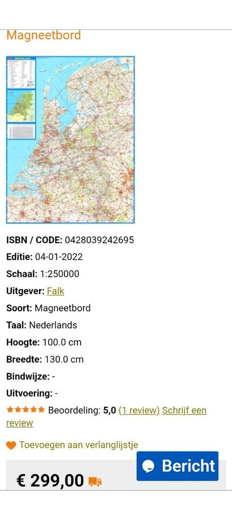 Falk magneetbord kaart van Nederland, Ophalen of Verzenden