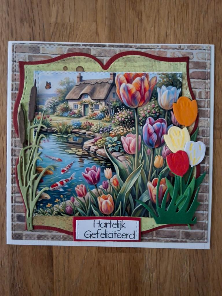 Mooie felicitatiekaart met landelijk tafereel  no 5 met enve, Hobby en Vrije tijd, Kaarten | Zelfgemaakt, Ophalen of Verzenden