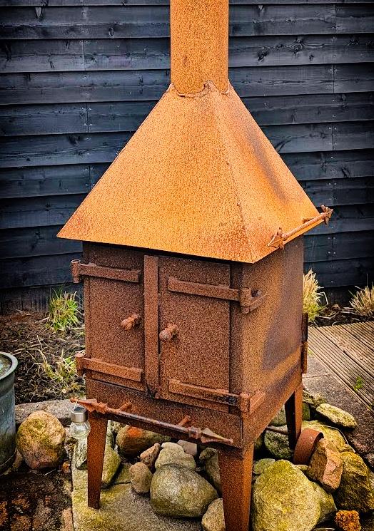 Stalen Buitenhaard / Tuinhaard, Tuin en Terras, Ophalen, Gebruikt