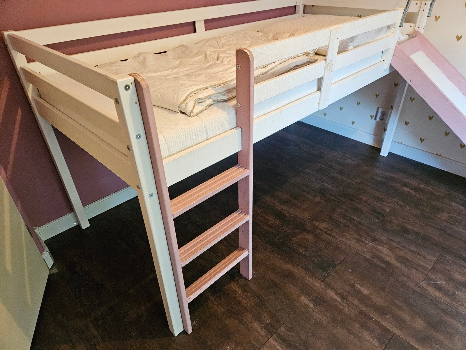 Hoogslaper met glijbaan, Huis en Inrichting, Ophalen, Gebruikt, 90 cm, Eenpersoons