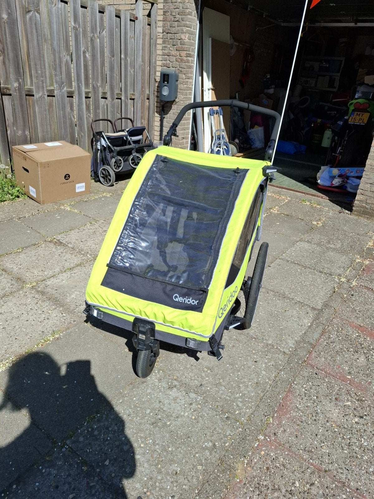 Qeridoo Sportrex 2 fietskar - Zo goed als nieuw, Huif, Zo goed als nieuw, 2 kinderen, Schijfrem