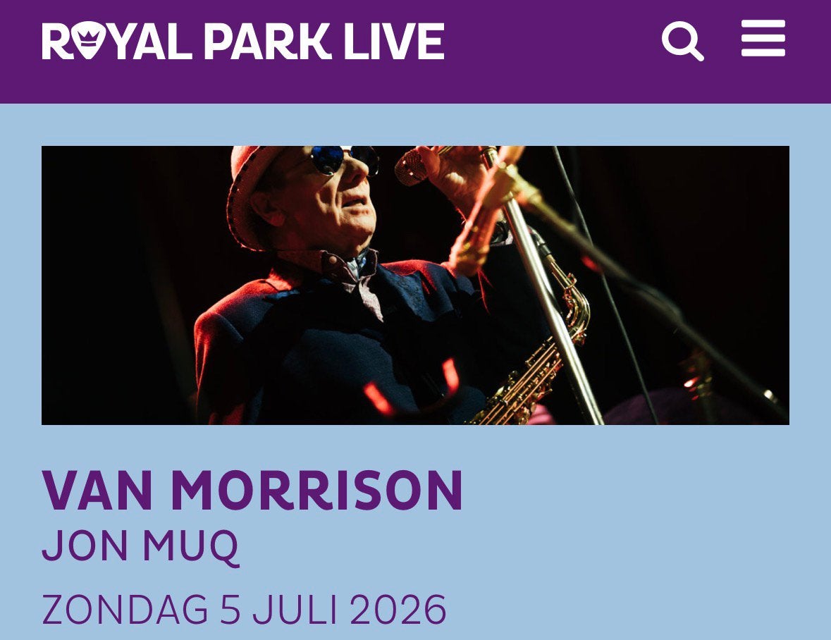 Van Morrison royal park live, Tickets en Kaartjes, Eén persoon