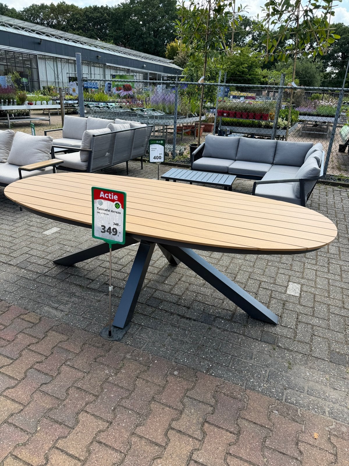Tuintafel Lesli Living Arezzo Ovaal 240x113cm - Nieuw in Doo, Ophalen, Kunststof, -, -