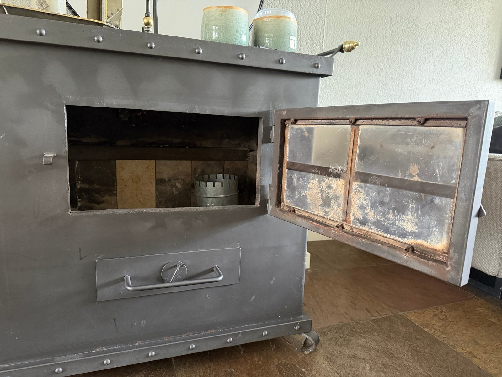 Robuuste Houtkachel met Ovenfunctie - Gebruikt, Huis en Inrichting, Kachels, Ophalen, Gebruikt, Houtkachel, Vrijstaand