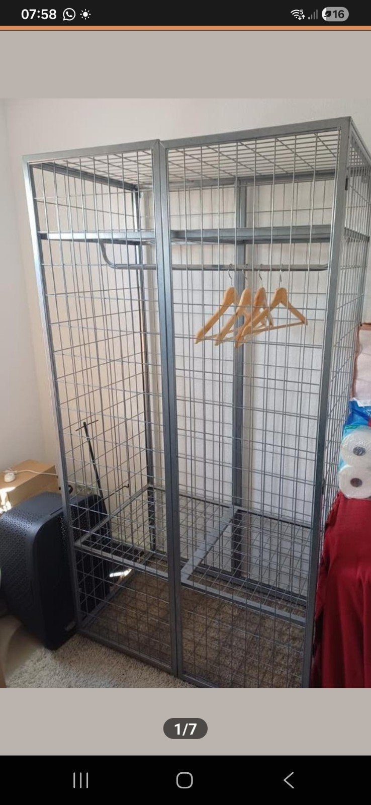 IKEA KVIKNE PS2014 draadstalen kast met magneetdeuren, Ophalen, 50 tot 100 cm, Design, Industrieel, Metaal