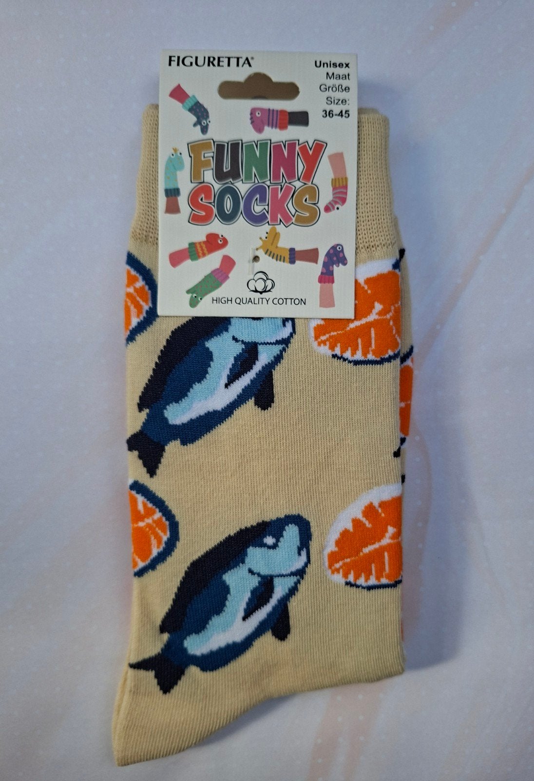 Funny Socks: One Size (Vissen-print), Overige kleuren, Nieuw, Overige maten, Ophalen of Verzenden