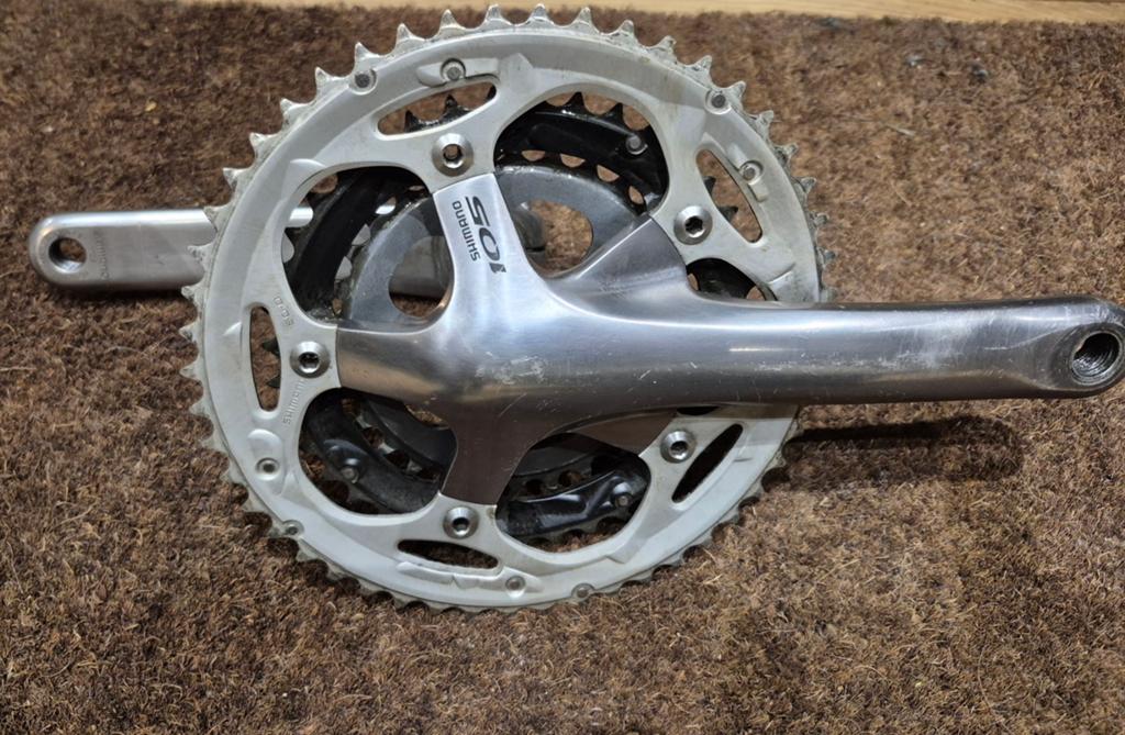 Shimano 105 Triple Crankstel 172.5mm, Crankstel of Pedalen, Gebruikt, Ophalen of Verzenden, Shimano