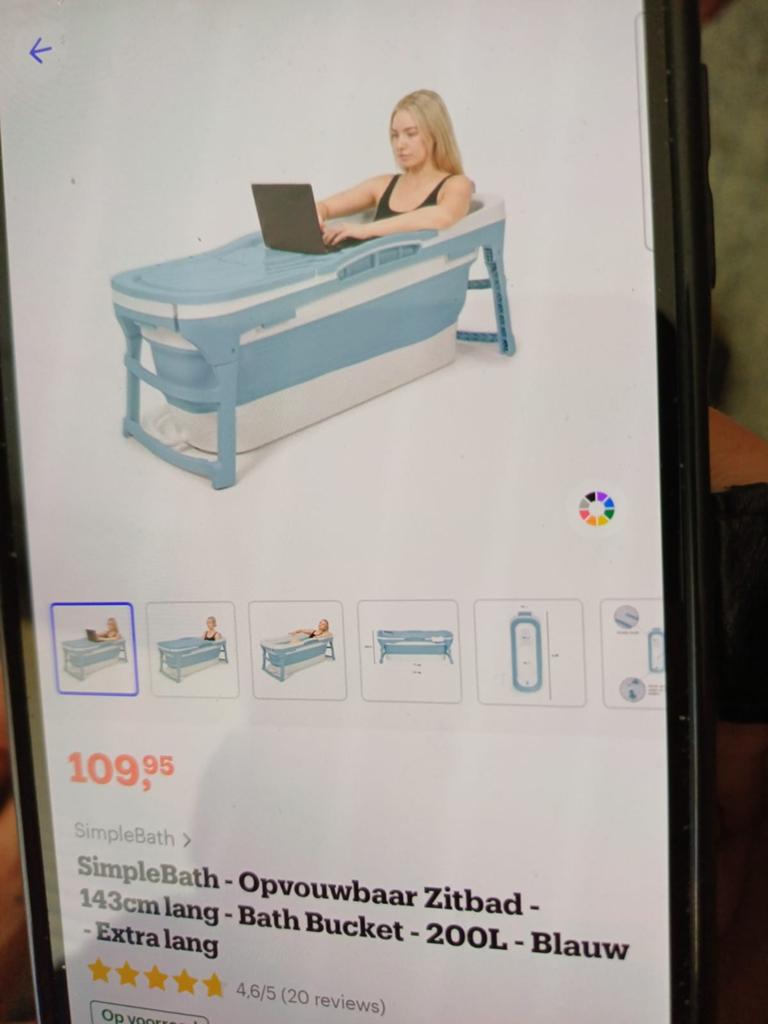 Zitbad,  1 keer gebruikt,  143 cm lang, Verzenden, 25 tot 50 cm, Overige typen, Minder dan 100 cm