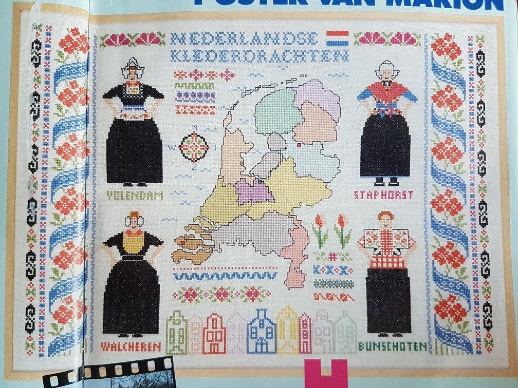 Klederdrachten borduurpatroon, Hobby en Vrije tijd, Borduren en Borduurmachines, Ophalen of Verzenden, Zo goed als nieuw, Handborduren