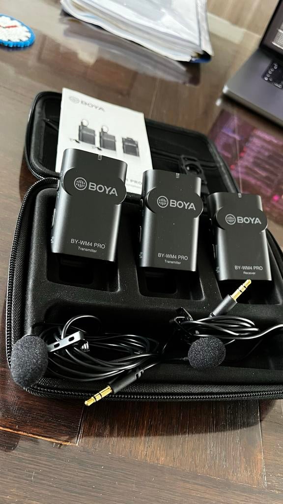 Boya BY-WM4 Pro draadloze microfoonset, Ophalen of Verzenden, Zo goed als nieuw, Overige typen, Draadloos