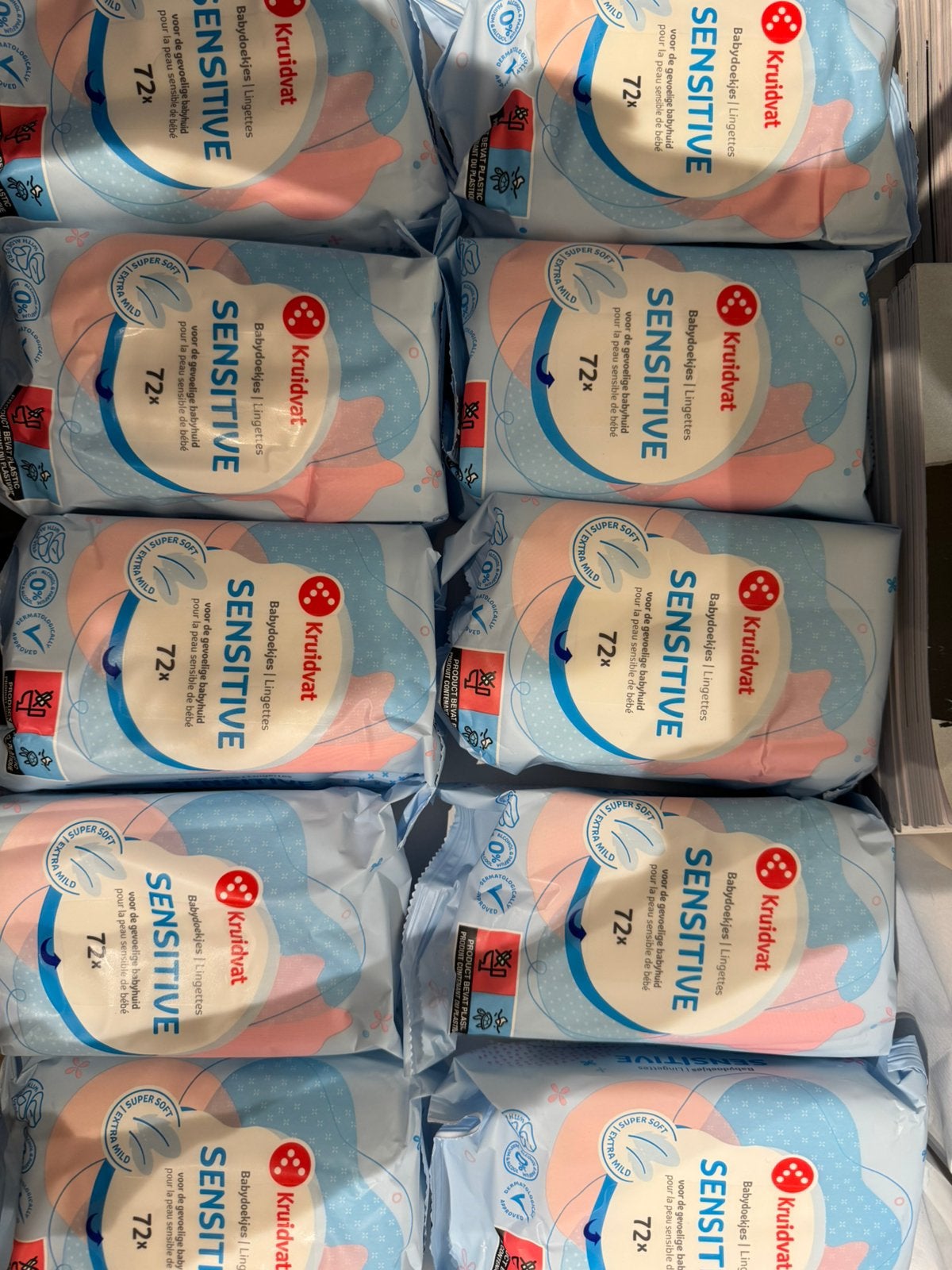 Kruidvat Sensitive luierdoekjes 10 pakjes nieuw!, Ophalen of Verzenden, Nieuw, Overige typen, Overige merken