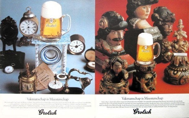 20 vintage advertenties reclames Grolsch bier 1972-81, Ophalen of Verzenden, Gebruikt, Overige typen, Grolsch