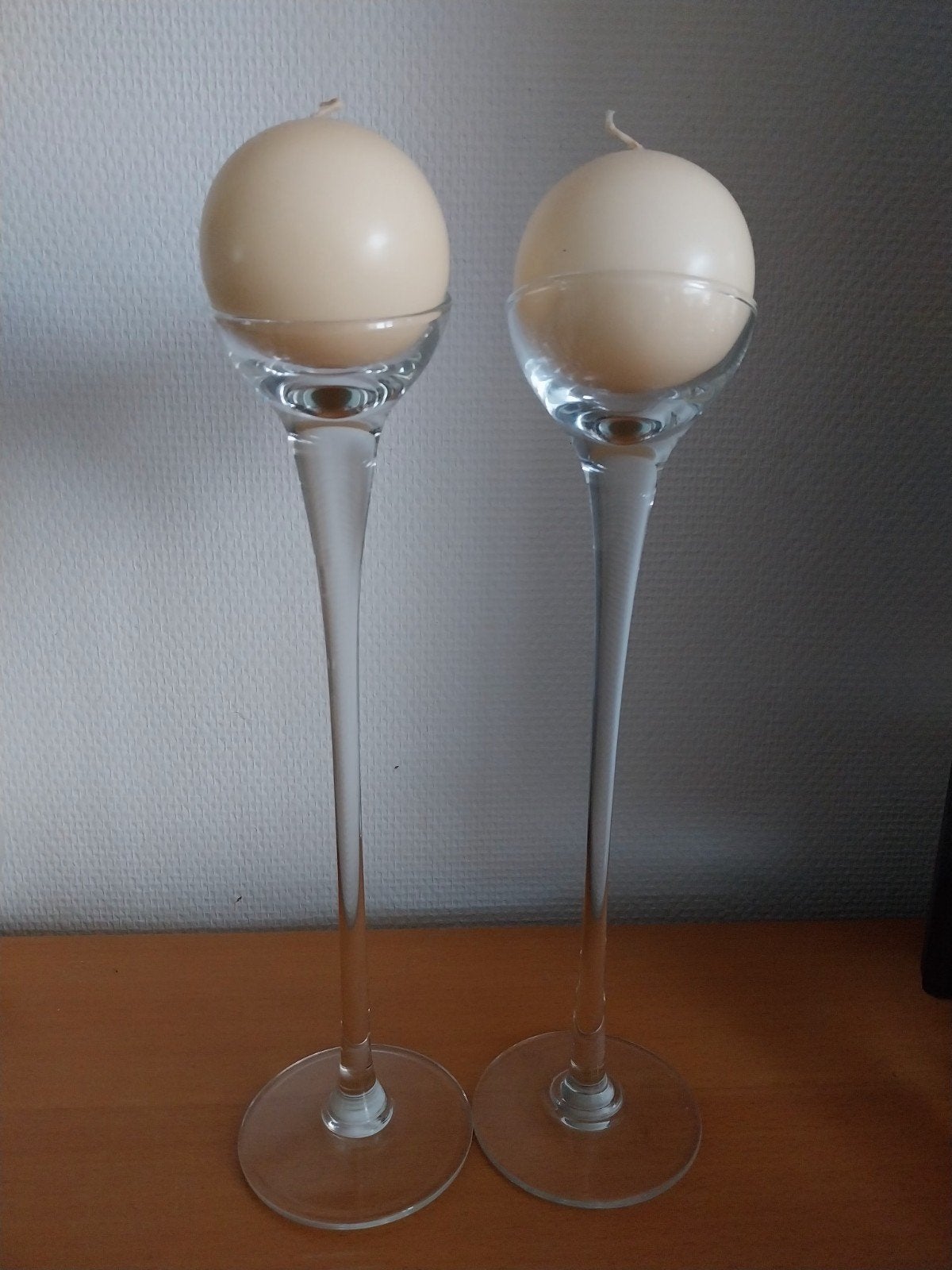 3 glazen kandelaars super mooi, 40 cm H, Ophalen, Zo goed als nieuw