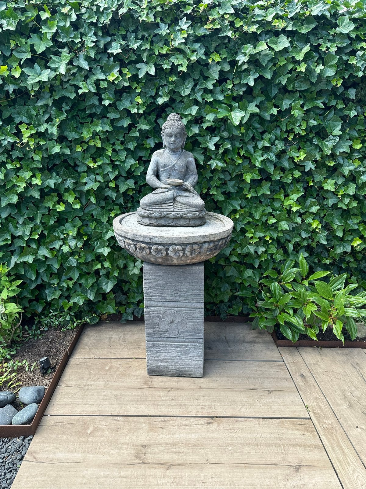 Prachtige Boeddha fontein voor rust in de tuin, Tuin en Terras, Ophalen, Gebruikt, Hardsteen, Fontein