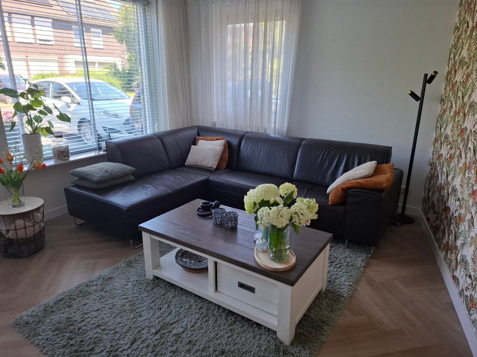 Luxe leren hoekbank | Echt leer | Donkerbruin | Tijdloos d, Huis en Inrichting, Banken | Bankstellen, Ophalen, 250 tot 300 cm