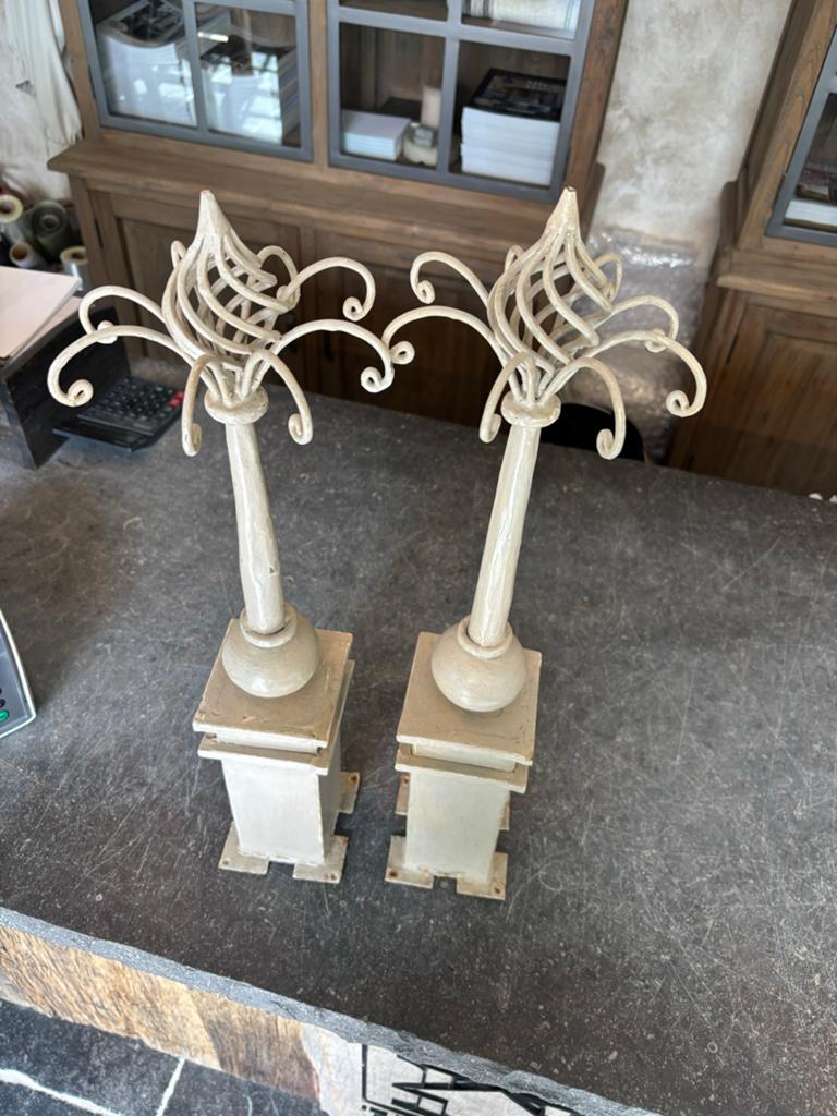 Decoratieve pilaren set - Crèmekleurig metaal, Ophalen