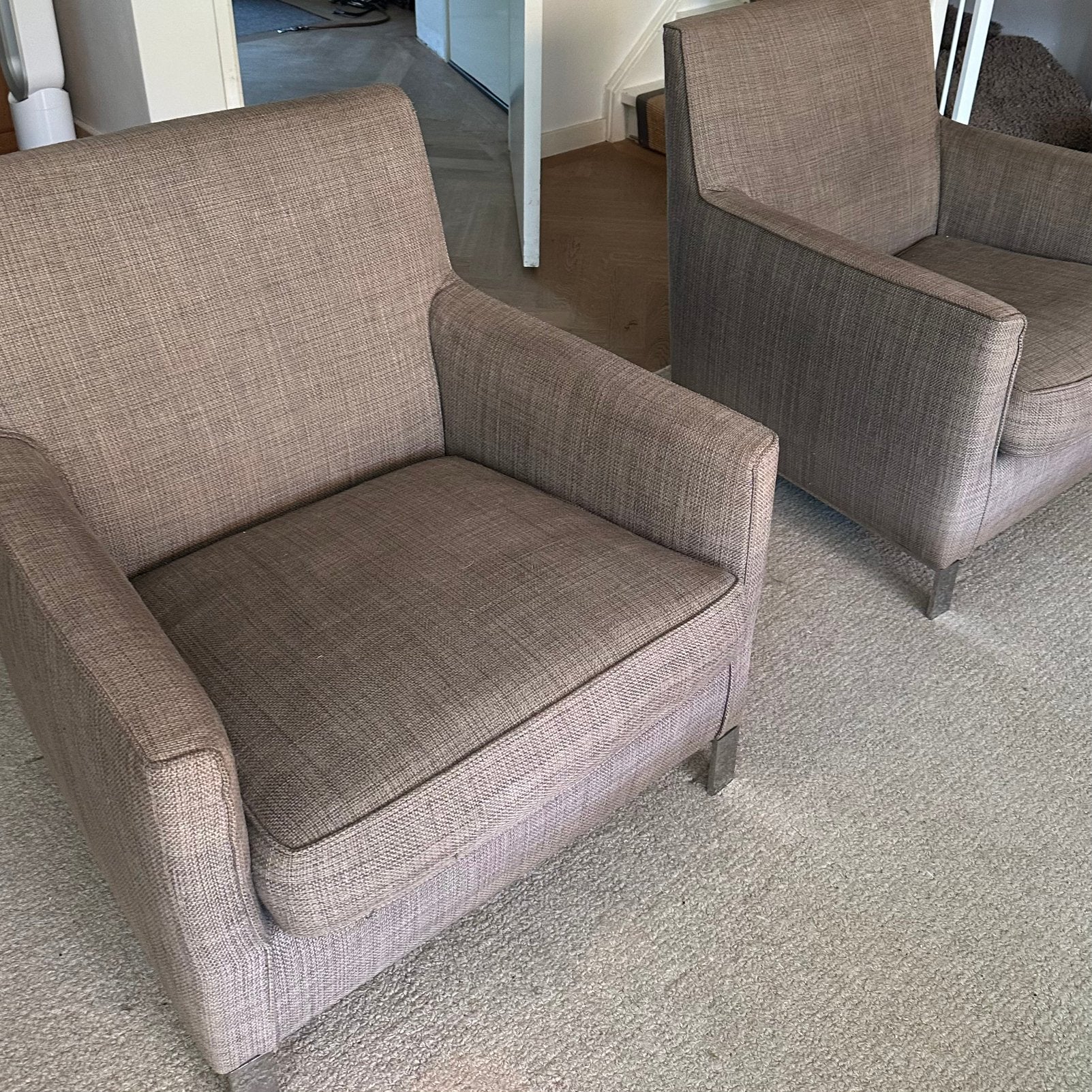 Twee fauteuils, merk Molteni, Huis en Inrichting, Ophalen, Gebruikt, 75 tot 100 cm, 50 tot 75 cm