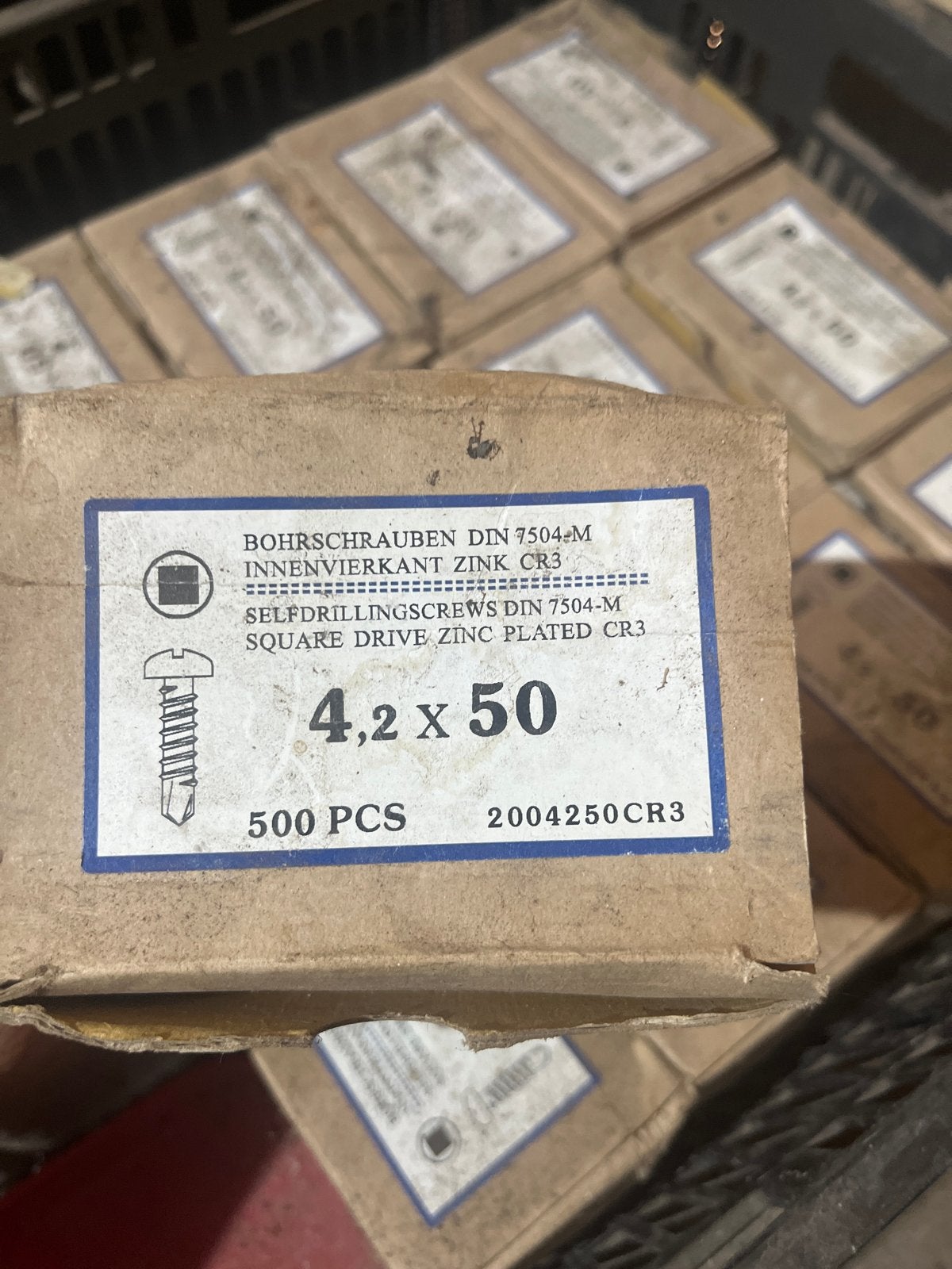 Zelfborende schroeven 4.2x50mm, verzinkt, 500 stuks, Ophalen of Verzenden, Nieuw, Minder dan 50 mm, Schroeven
