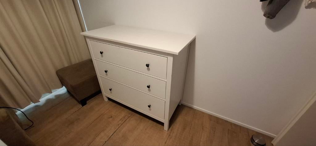 Ikea Hemnes Witte ladekast met 3 laden, Ophalen, Overige materialen, 100 tot 150 cm, Zo goed als nieuw
