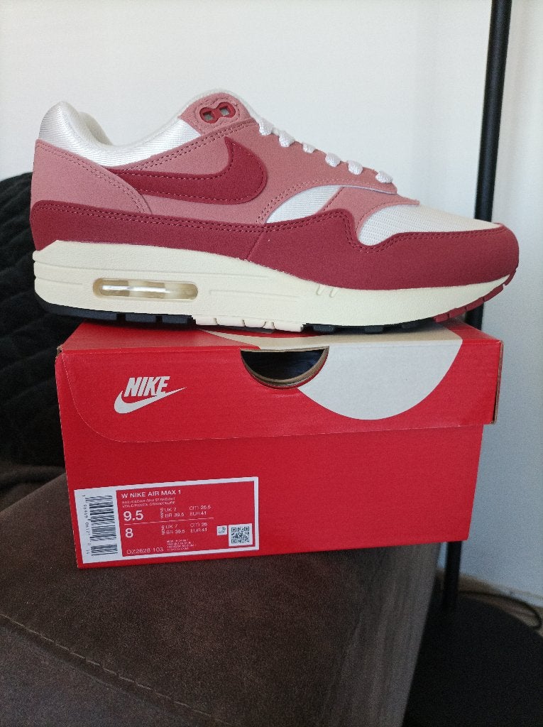 Nike Air Max 1 'Red Stardust' maat 41, Overige kleuren, Nike, Nieuw, Ophalen of Verzenden