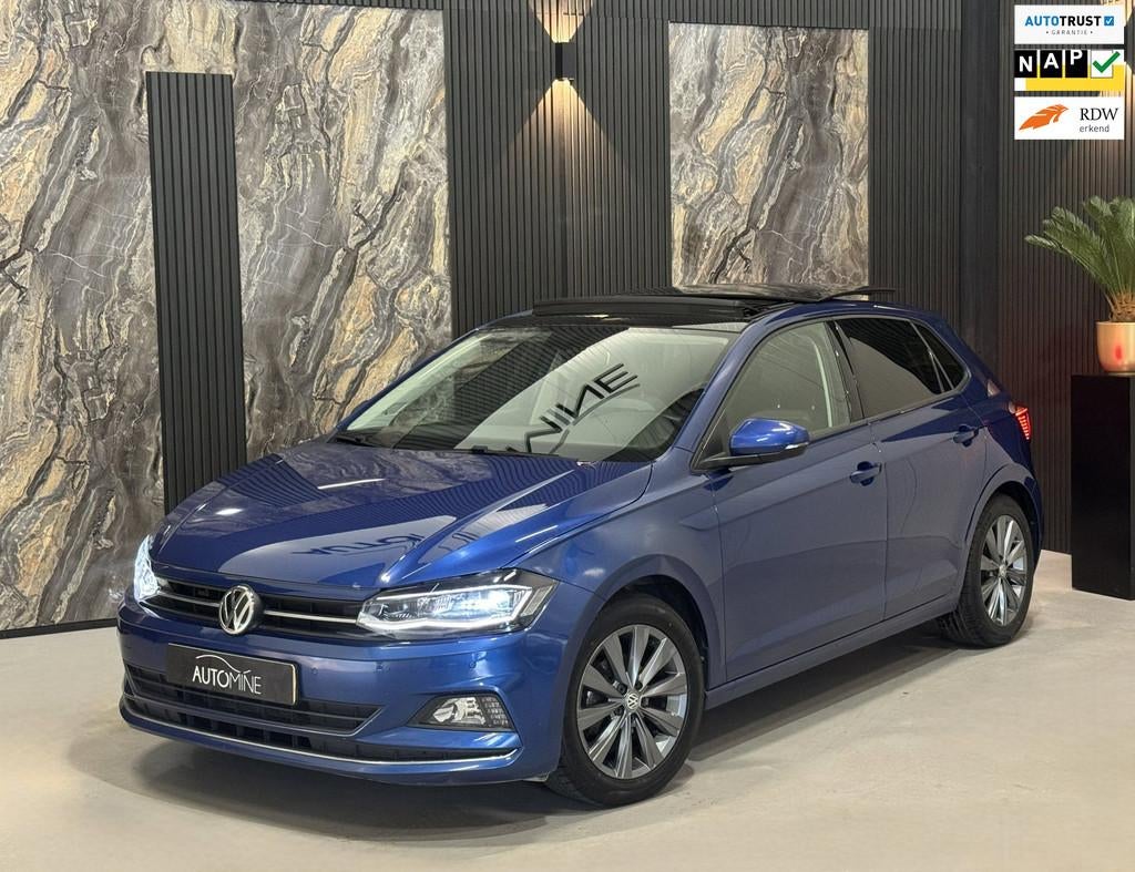 Volkswagen Polo 1.0 TSI Highline|PANO|BEATS|VIRTUAL|SFEER|BO, Euro 6, 95 pk, Blauw, 49 €/maand
