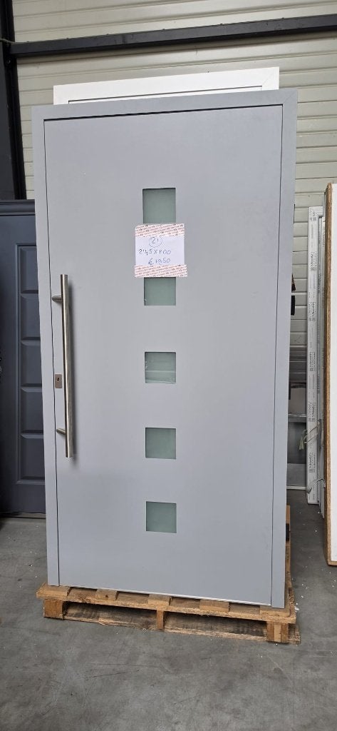 Aluminium voordeur nr. 21, Deurkozijn, 150 tot 225 cm, Inclusief glas, Ophalen