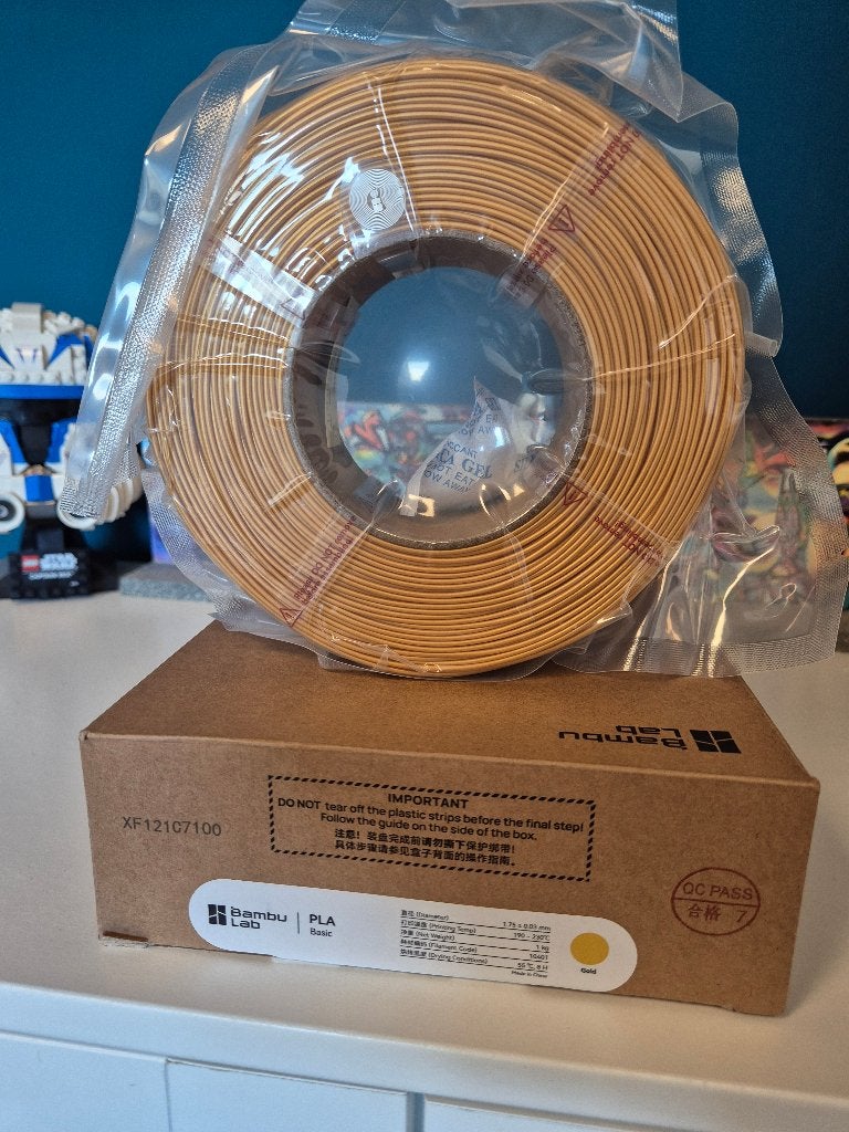 Bambu Lab PLA Basic Gold Filament 1.75mm 1kg Nieuw, Computers en Software, 3D-printerbenodigheden, Ophalen of Verzenden, Nieuw