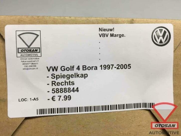 vw golf 4 bora 2002 2005 spiegelkap spiegel kap rechts nieuw, Volkswagen, Volkswagen AG, Nieuw, Berliner Ring 2
38440  Wolfsburg, DE