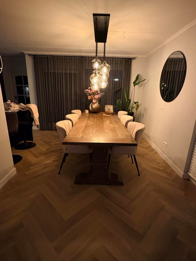 Massieve Eiken Kloostertafel - Robuust en Stijlvol, Gebruikt, 100 tot 150 cm, Eikenhout, 200 cm of meer