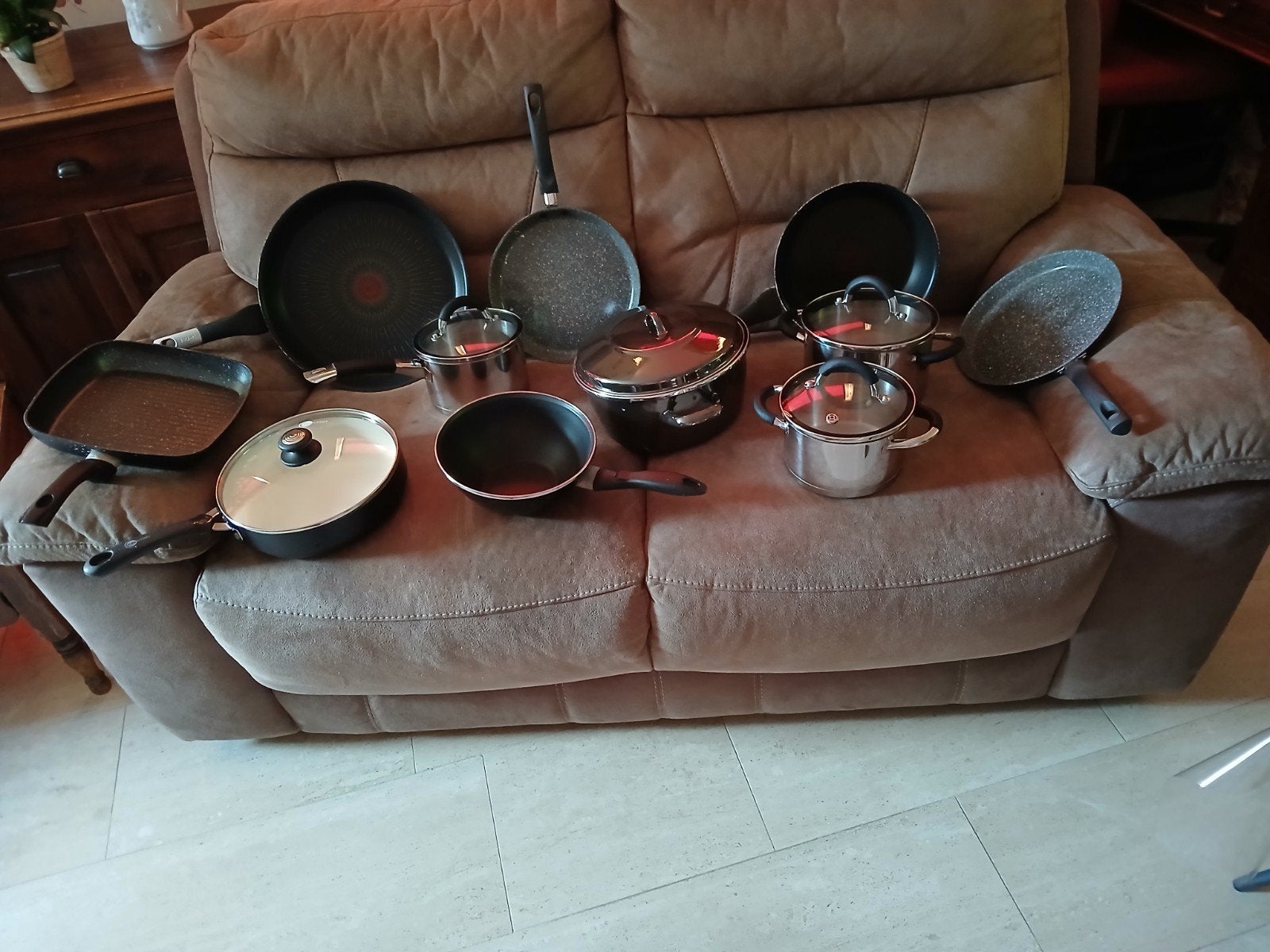 Prachtige collectie verschillende pannen te koop, Ophalen of Verzenden, Zo goed als nieuw, Rvs, Overige typen