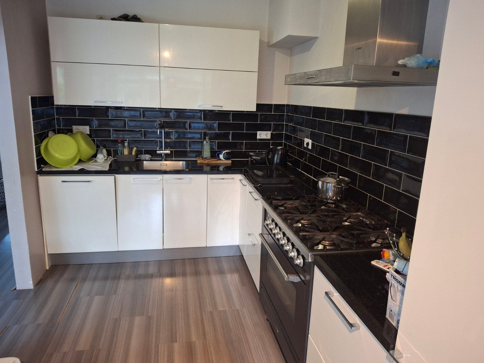 Mooie complete keuken, met BOSCH apparatuur+ 360gr carrousel, Ophalen, Gebruikt, Graniet of Steen
