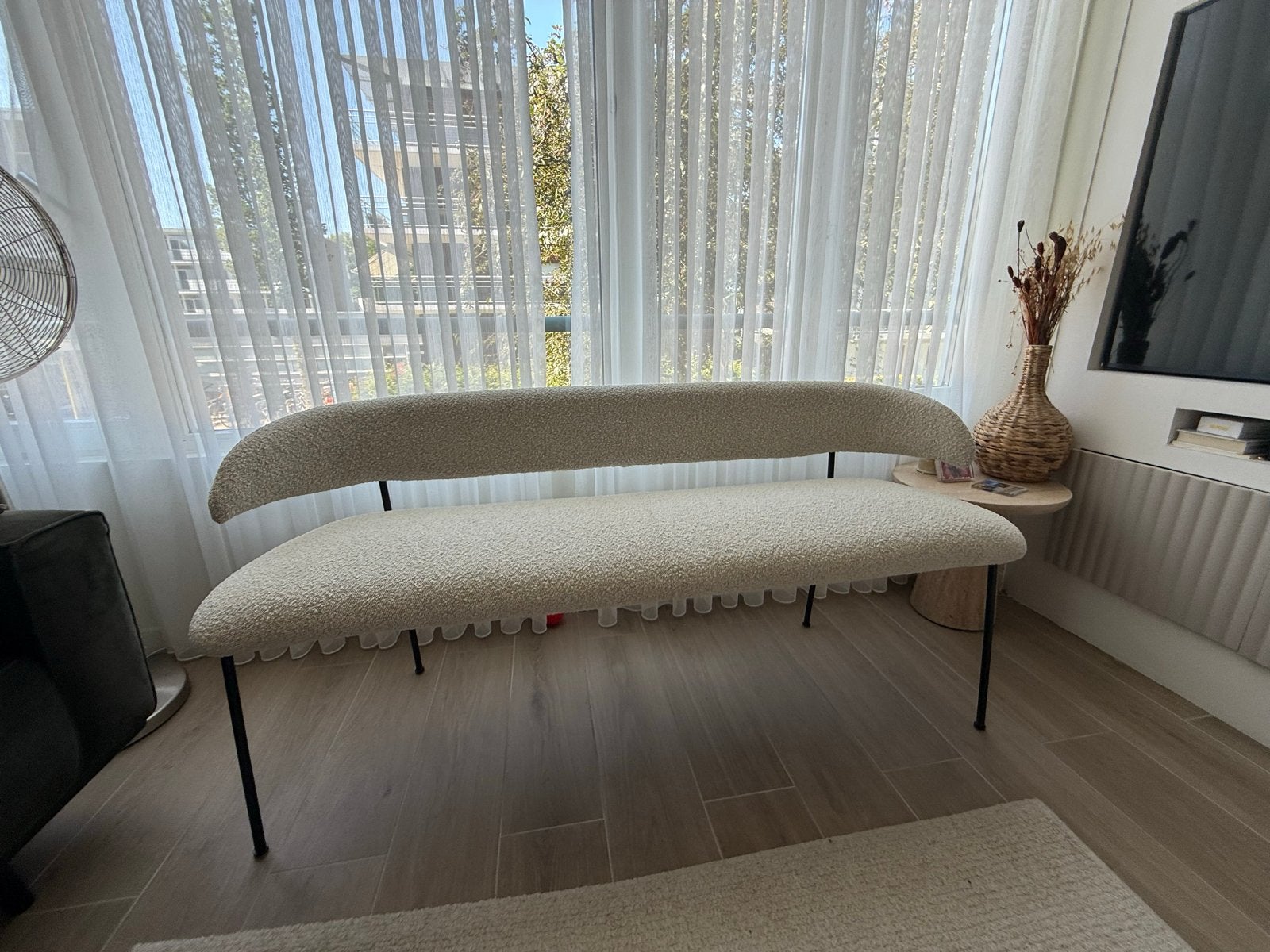 Eleonora Eetkamerbank Luka Taupe Copenhagen 160x57x76 cm, Minder dan 75 cm, 150 tot 200 cm, Tweepersoons, Ophalen of Verzenden
