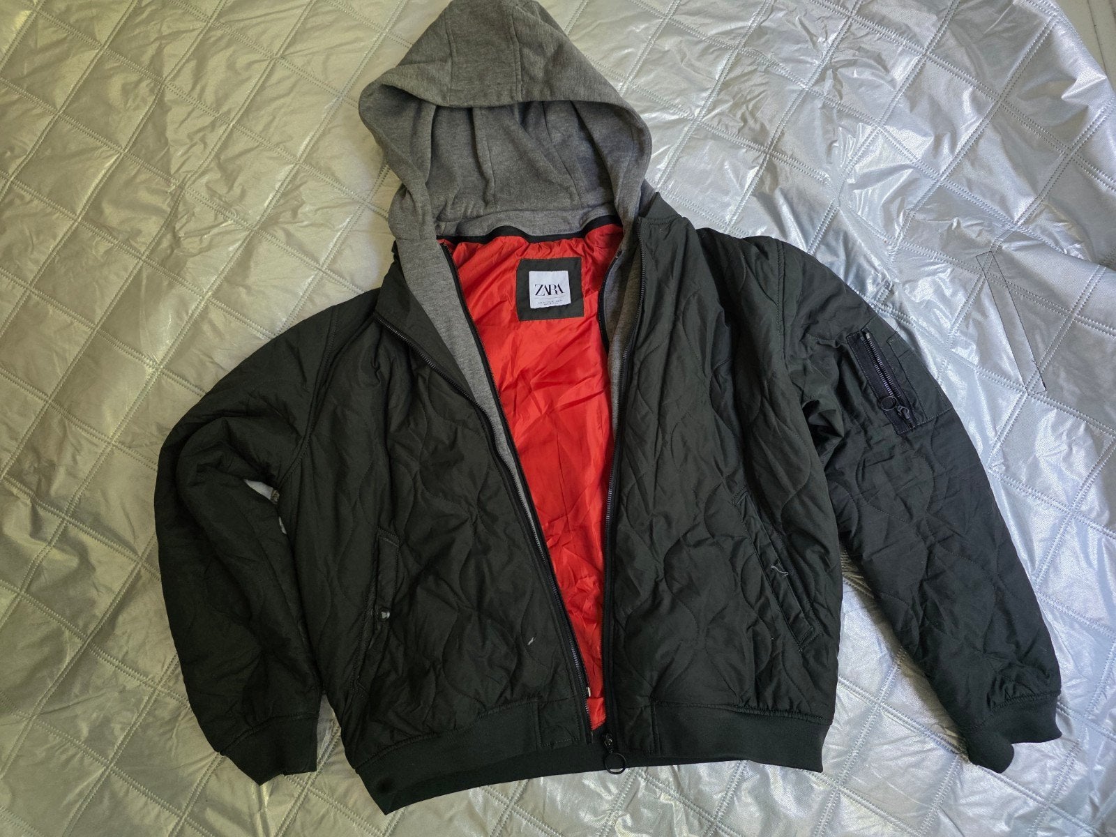 Zara jas met grijze capuchon maat XL, Zara, Zwart, Maat 56/58 (XL), Ophalen of Verzenden