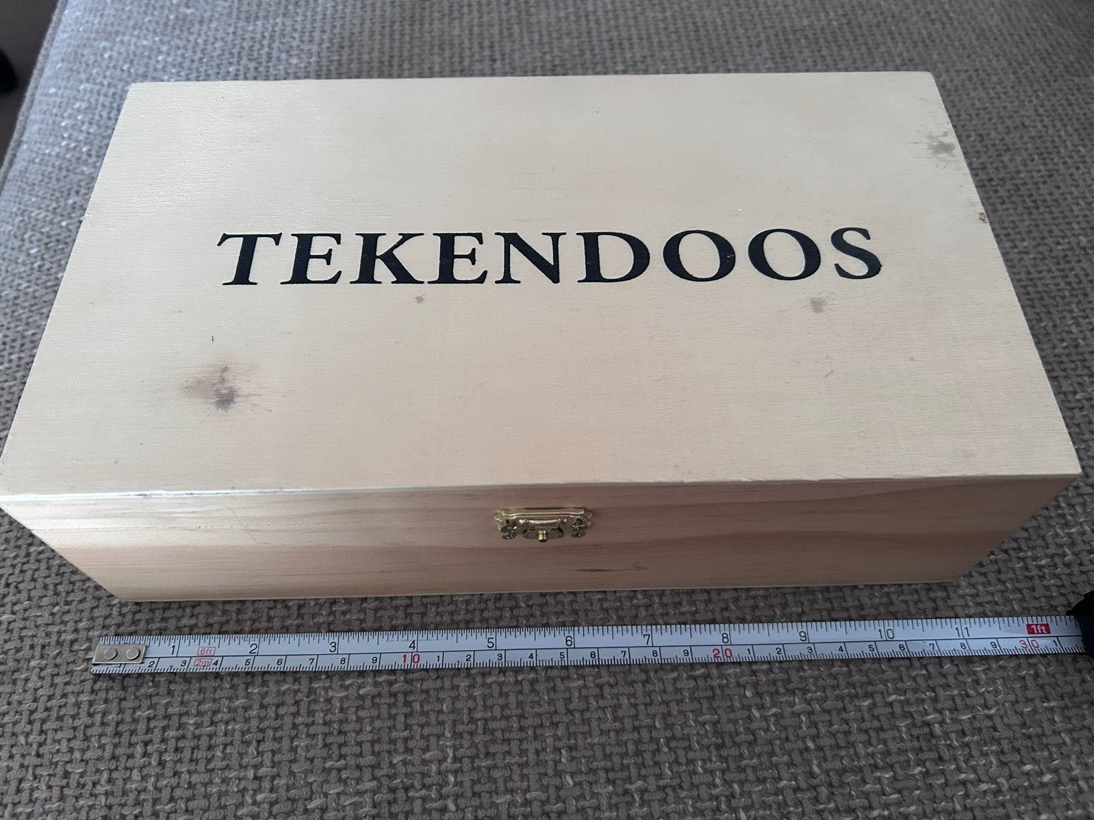 Houten Tekendoos met Vakken - Ideaal voor Tekenspullen, Ophalen of Verzenden, Gebruikt, Overige typen